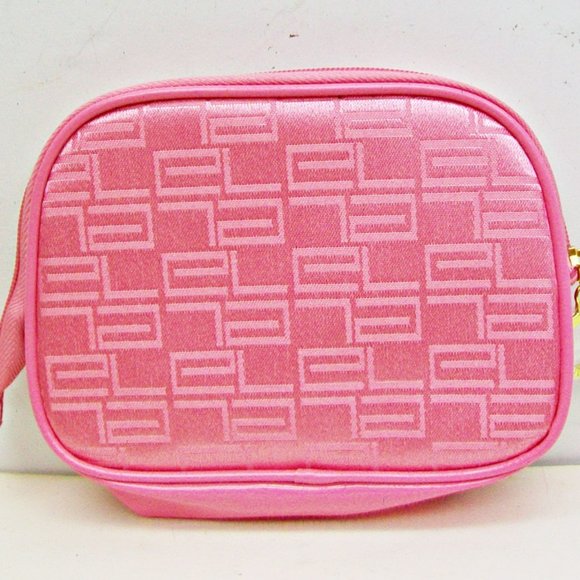 ESTEE LAUDER Cosmetic Bag Pink Signature Logo Makeup Purse Case - Picture 2 of 4